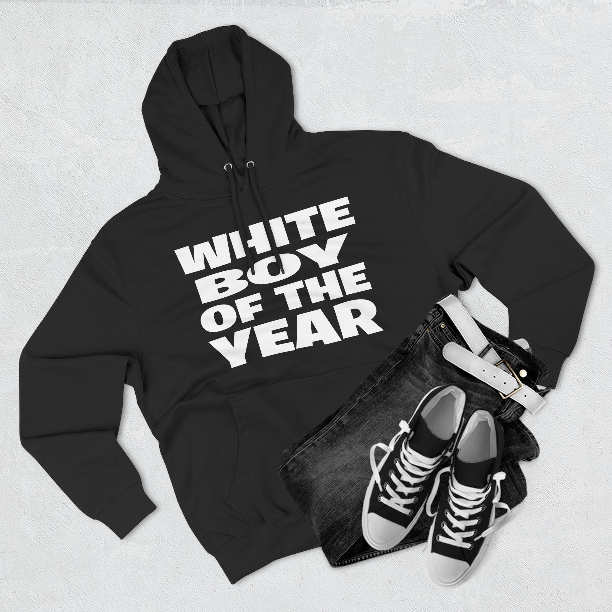 Hoodie — "White Boy of the Year" Bold Graphic Pullover