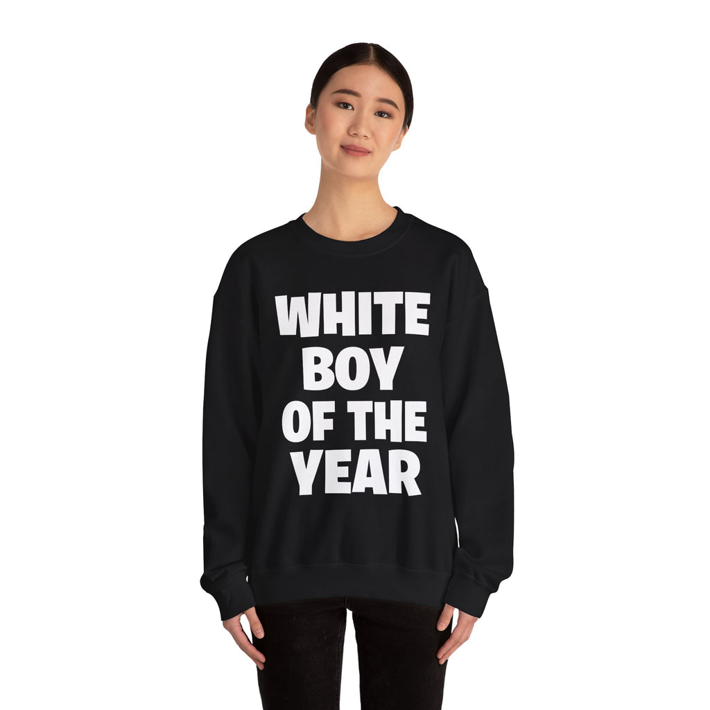 Crewneck Sweatshirt — "White Boy of the Year" Bold Statement Pullover
