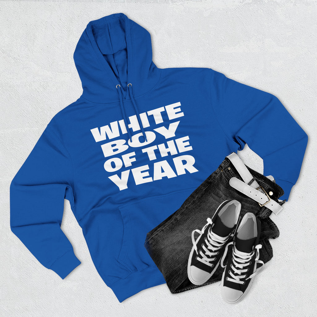 Hoodie — "White Boy of the Year" Bold Graphic Pullover