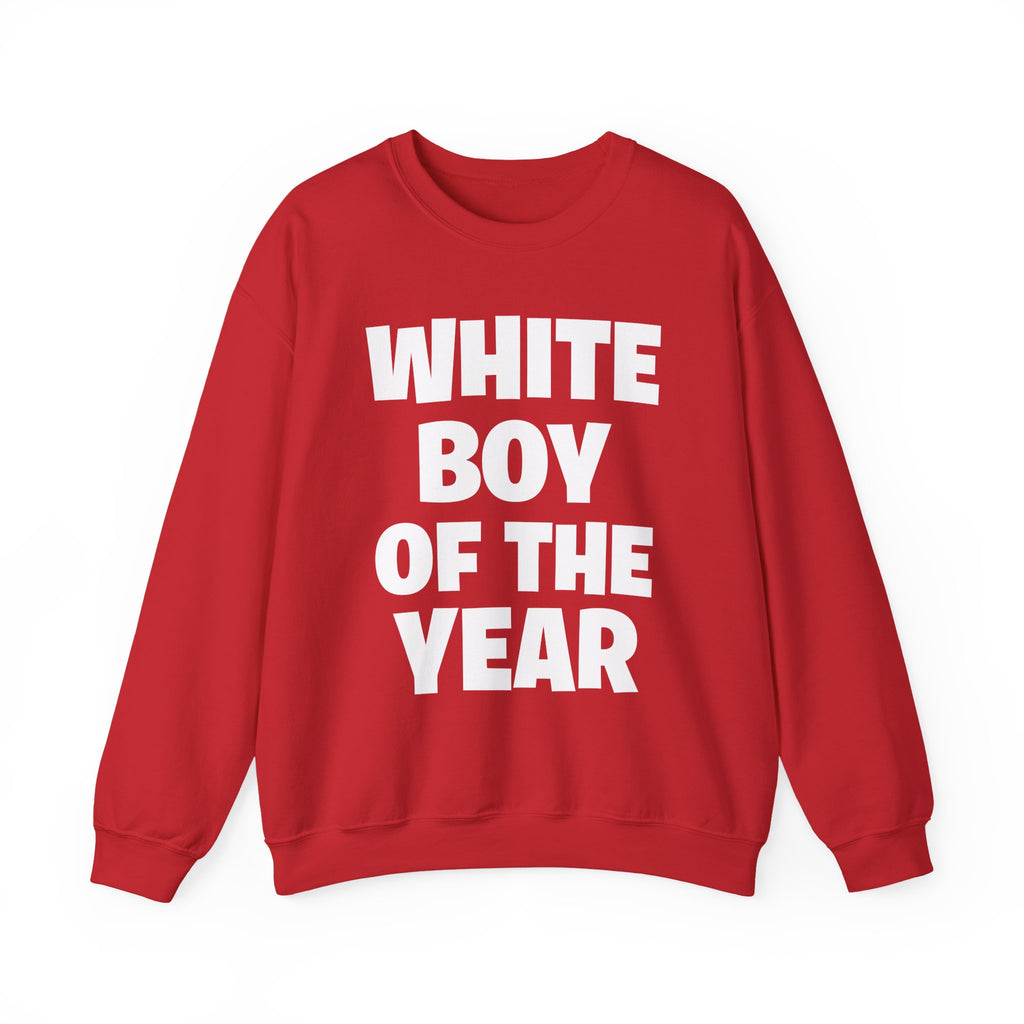 Crewneck Sweatshirt — "White Boy of the Year" Bold Statement Pullover
