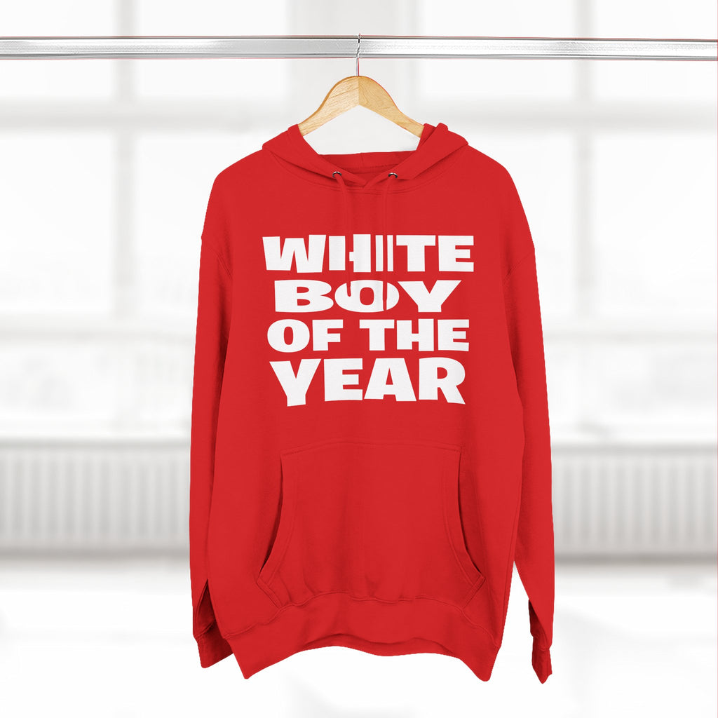 Hoodie — "White Boy of the Year" Bold Graphic Pullover